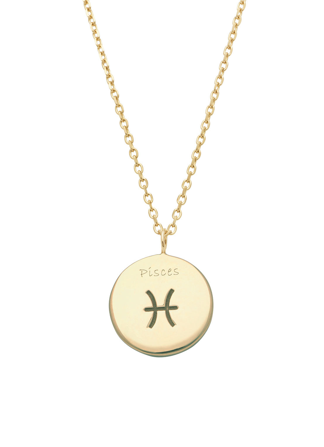 Yellow gold necklace, Zodiac-Pisces