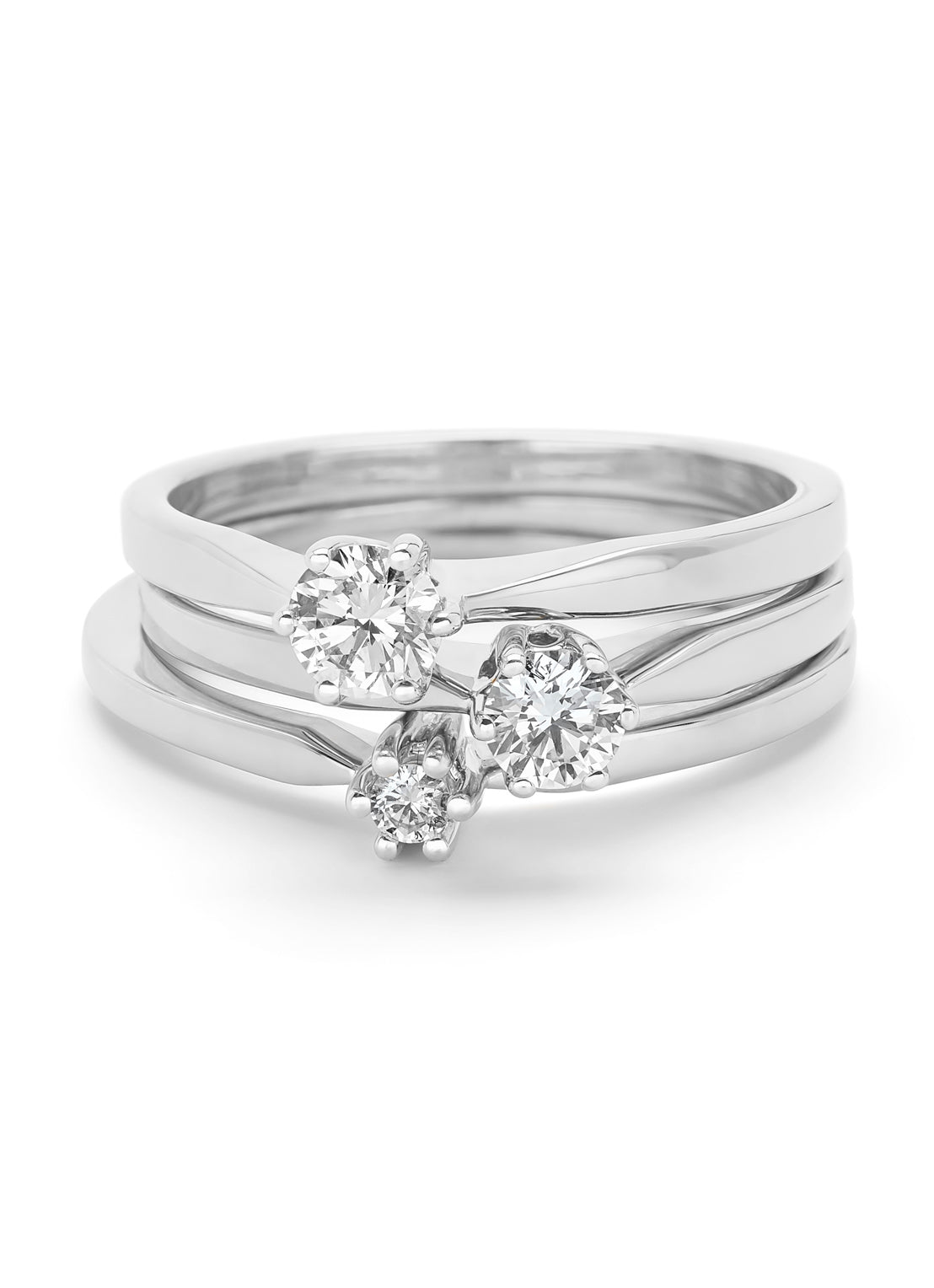 Witgouden solitairring, 0.05 ct diamant, Groeibriljant