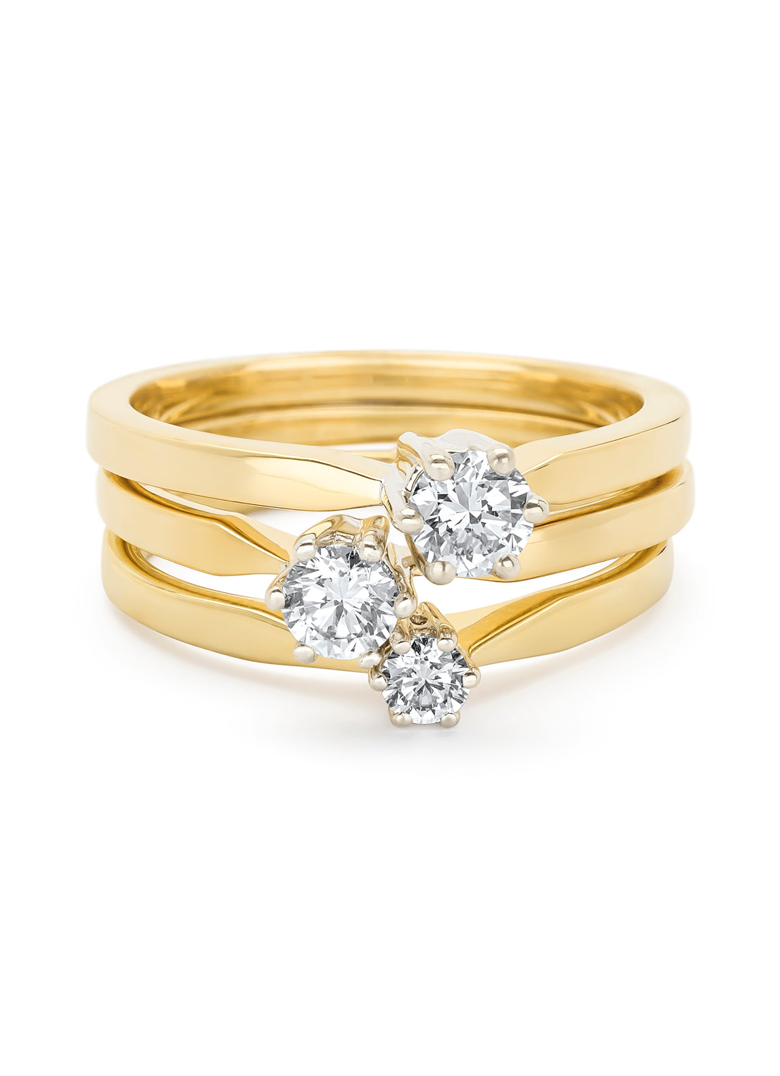 Yellow gold solitary ring, 0.32 ct diamond, Groeibriljant