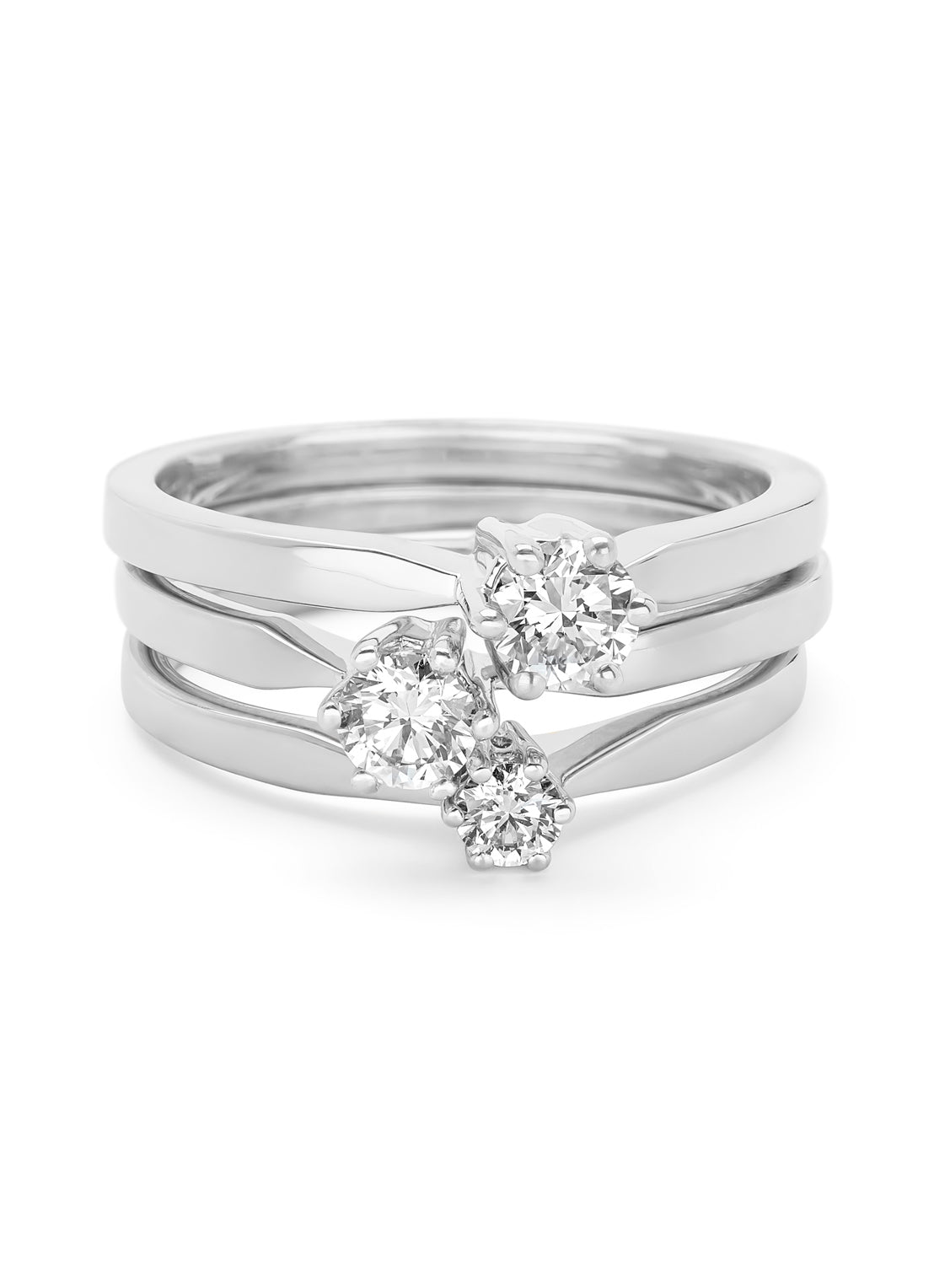 White gold solitaire ring, 0.09 ct diamond, Groeibriljant