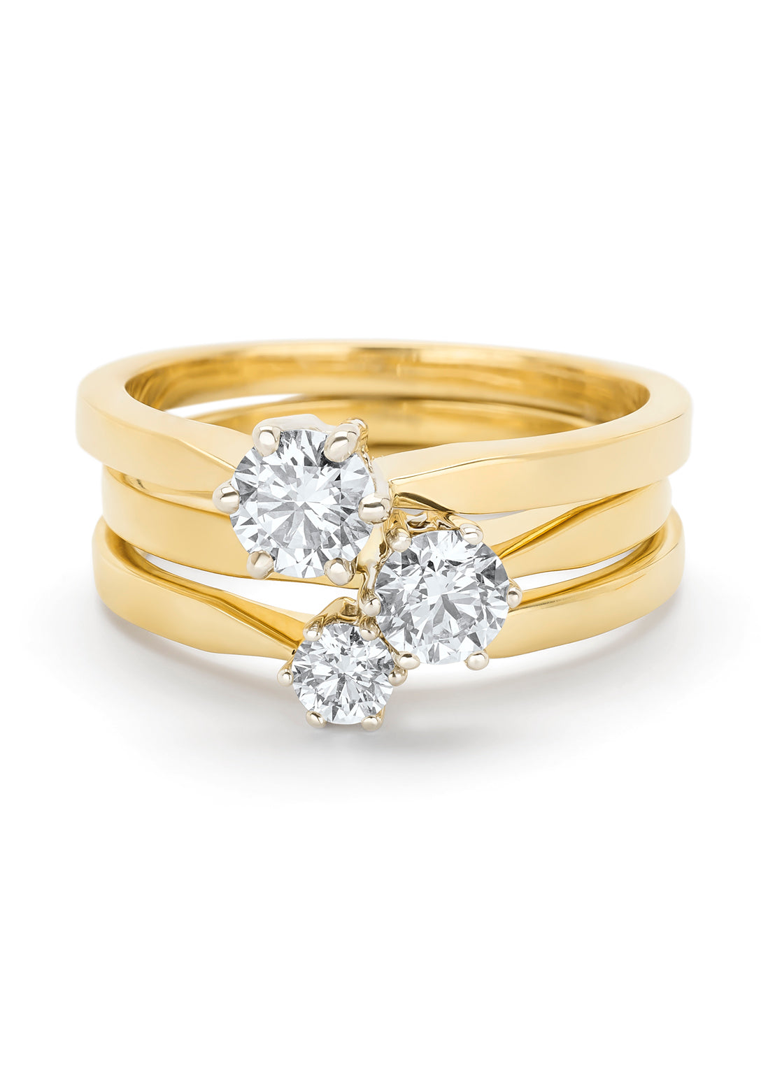 Yellow gold solitary ring, 0.45 ct diamond, Groeibriljant