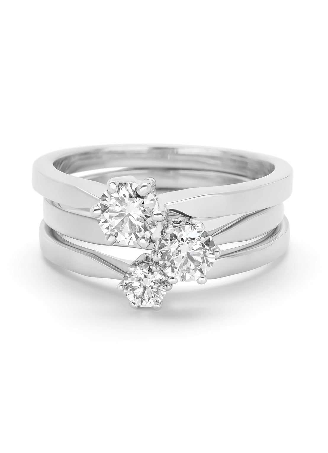 White gold solitaire ring, 0.36 ct diamond, Groeibriljant