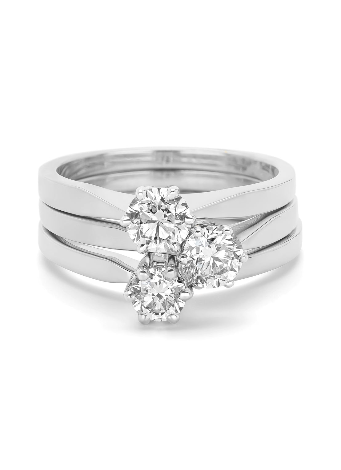 White gold solitaire ring, 0.32 ct diamond, Groeibriljant