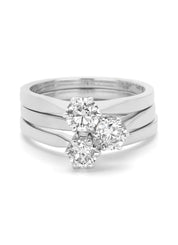 Witgouden solitairring, 0.41 ct diamant, Groeibriljant