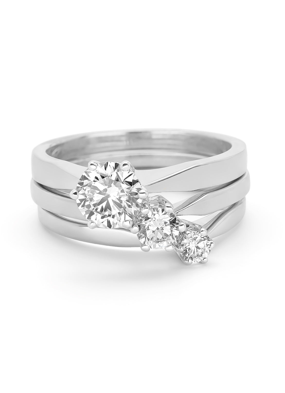 White gold solitaire ring, 0.54 ct diamond, Groeibriljant