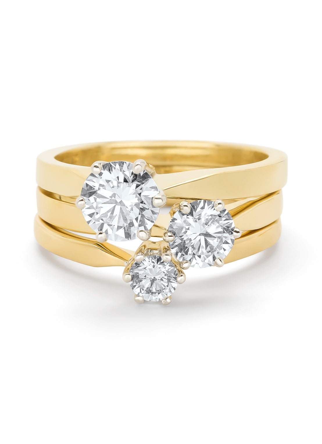 Yellow gold solitary ring, 0.60 ct diamond, Groeibriljant