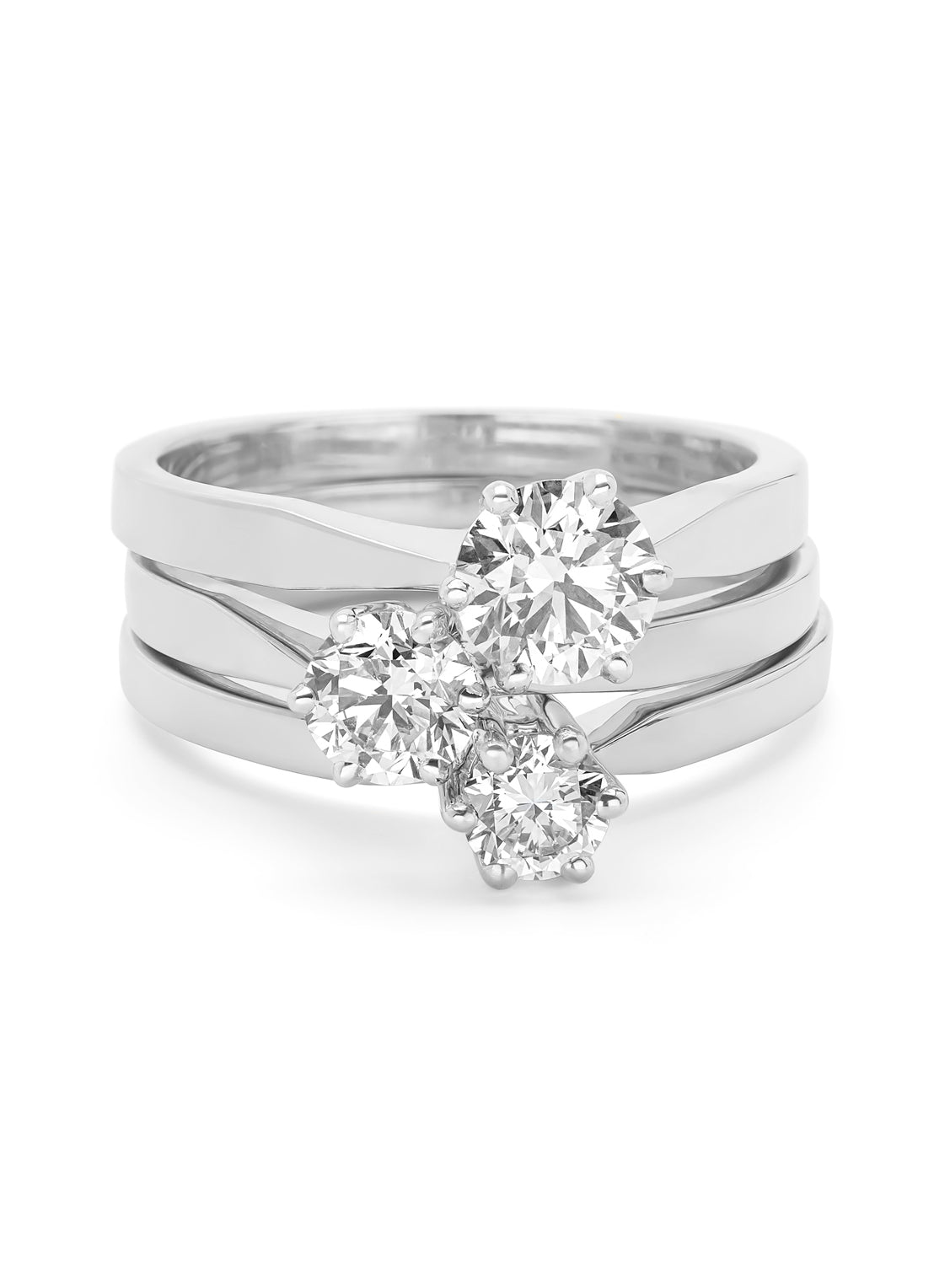 White gold solitaire ring, 0.32 ct diamond, Groeibriljant
