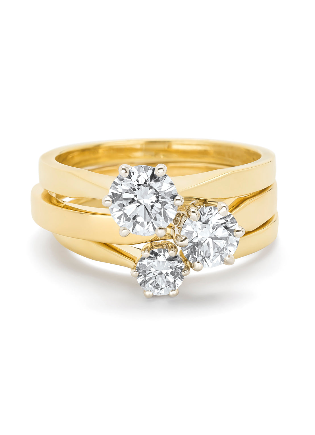 Geelgouden solitairring, 0.77 ct diamant, Groeibriljant