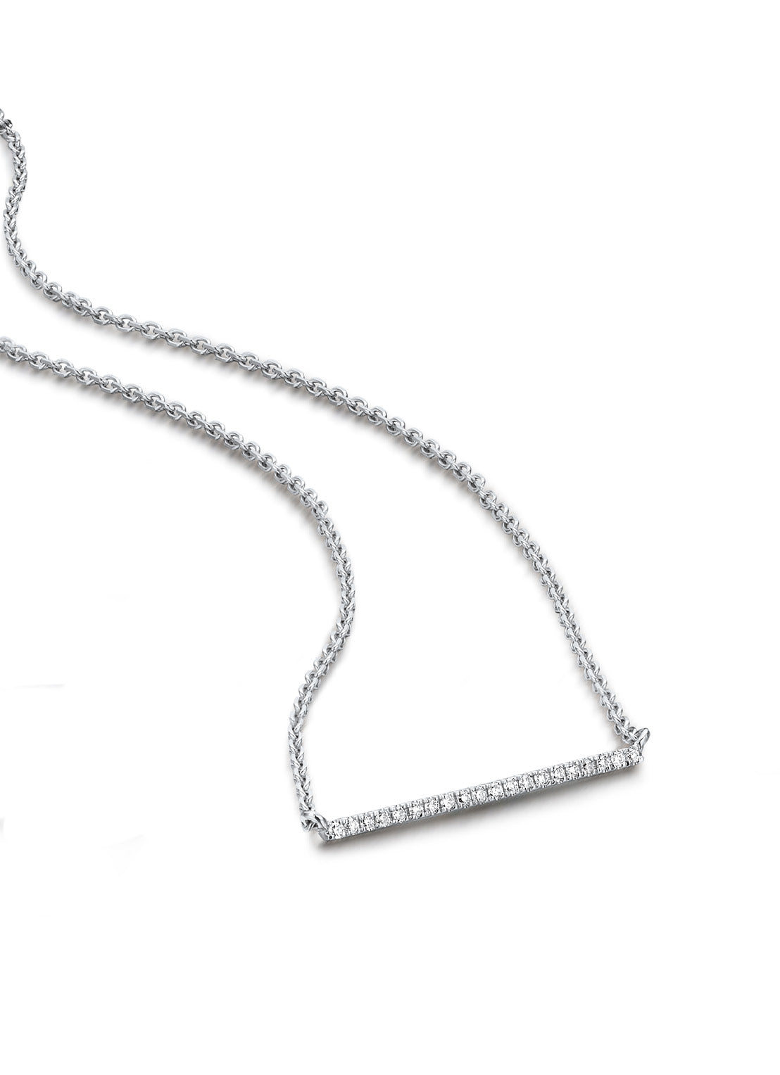 Witgouden collier, 0.06 ct diamant, Joy