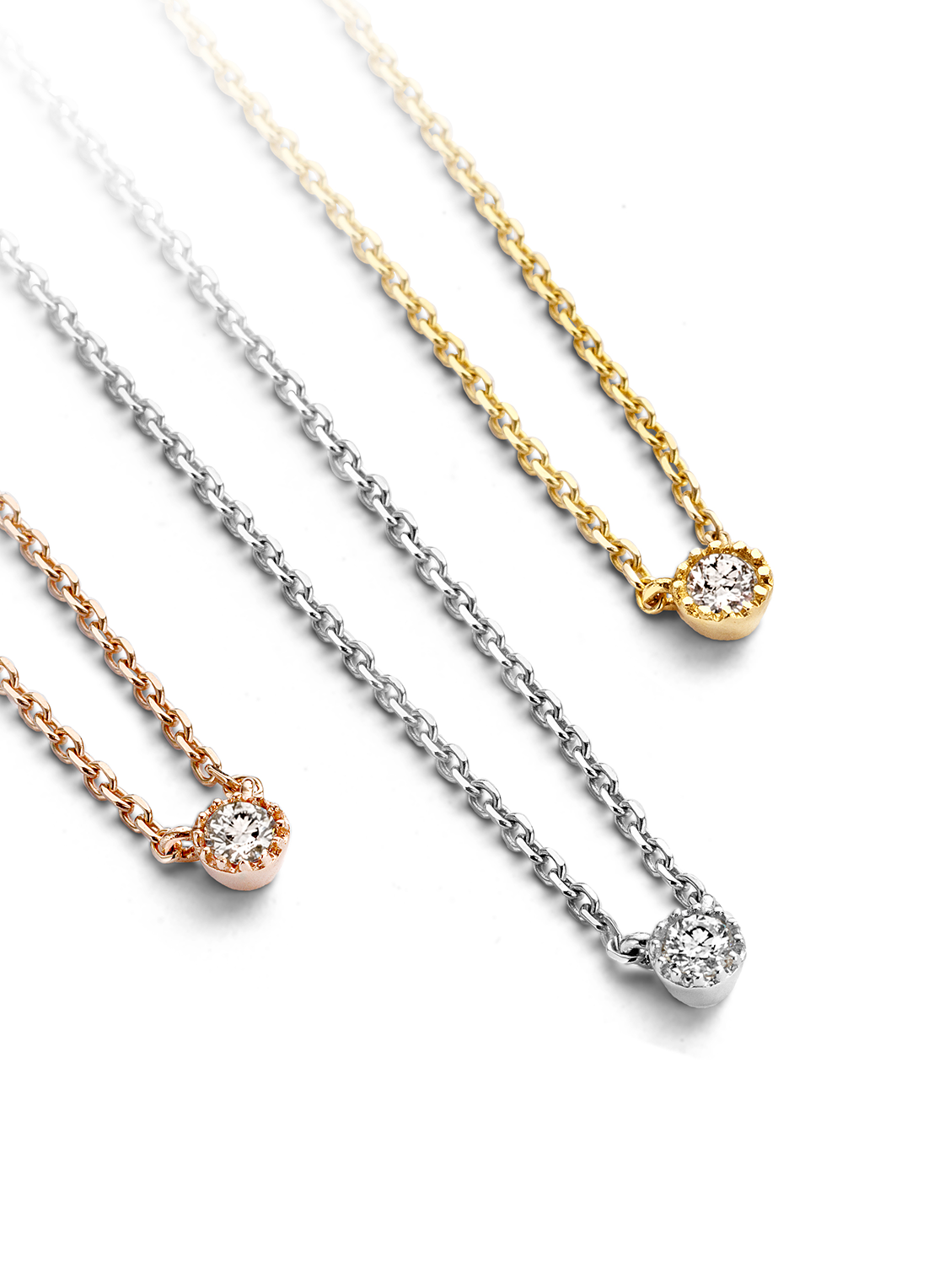 Geelgouden collier, 0.05 ct diamant, Joy