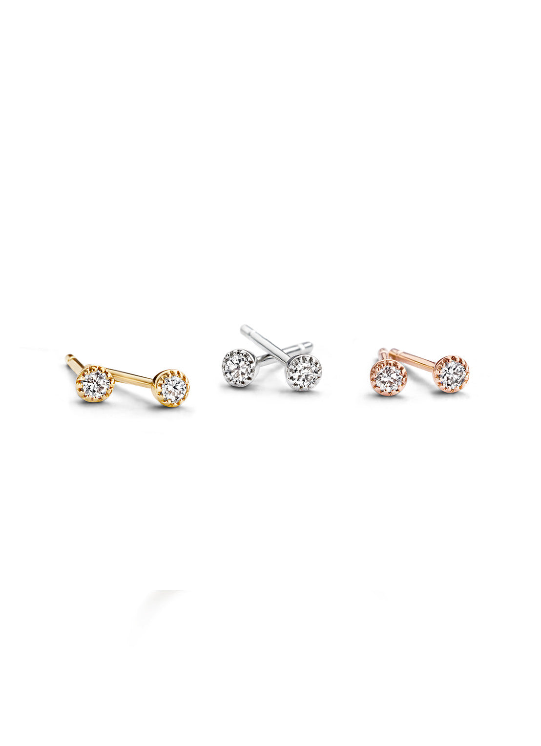 Witgouden oorsieraden, 0.06 ct diamant, Joy