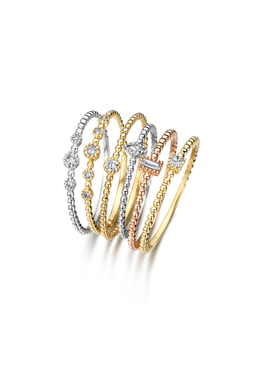 Roségouden ring, 0.03 ct diamant, Joy