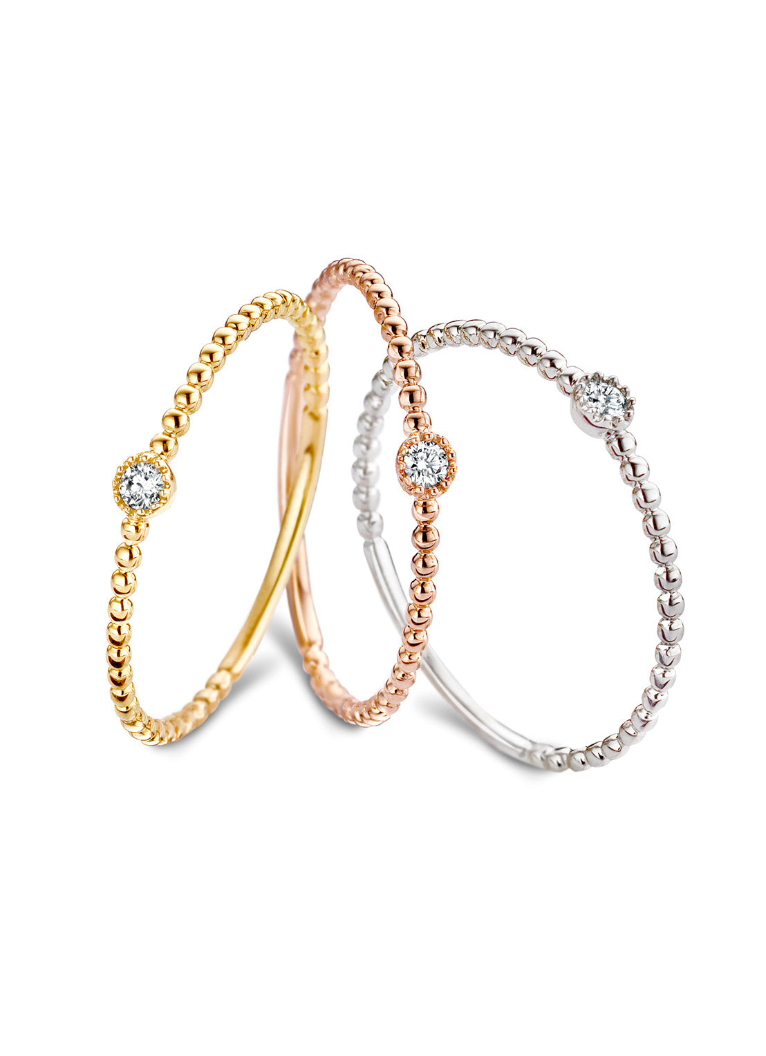 Roségouden ring, 0.03 ct diamant, Joy