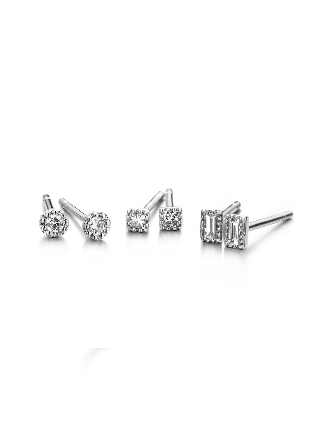 Witgouden oorsieraden, 0.08 ct diamant, Joy