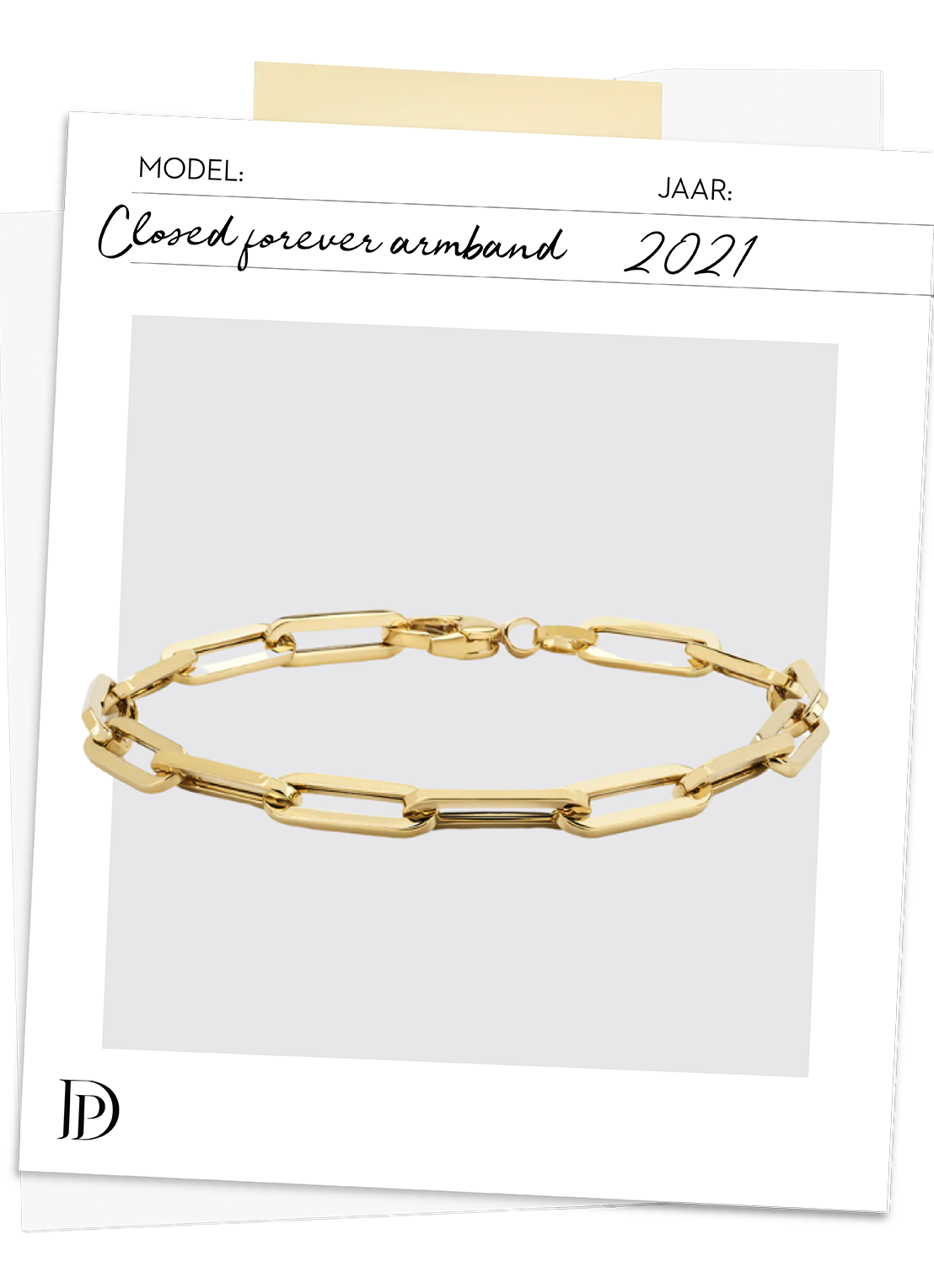 Geelgouden schakelarmband Closed Forever 18 cm