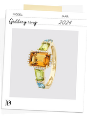 Yellow gold ring, 1.30 ct citrine, gallery