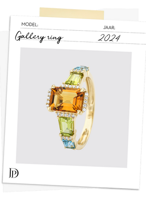 Yellow gold ring, 1.30 ct citrine, gallery