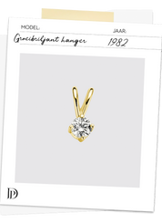 Geelgouden hanger, 0.11 ct diamant, Groeibriljant