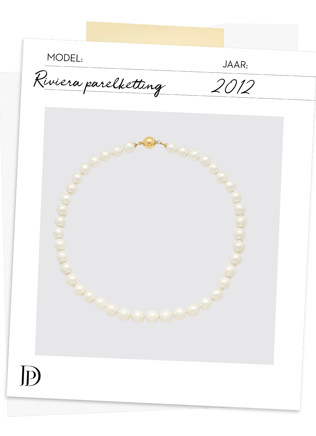 Yellow gold pearl chain rivièra