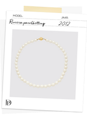 Yellow gold pearl chain rivièra