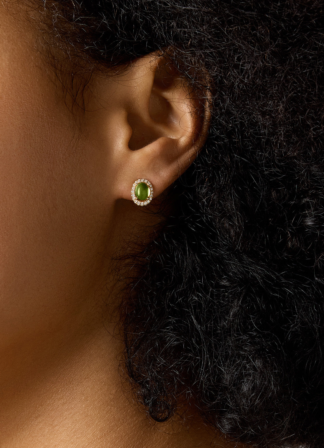 Geelgouden oorsieraden, 1.90 ct peridoot, Little Drops