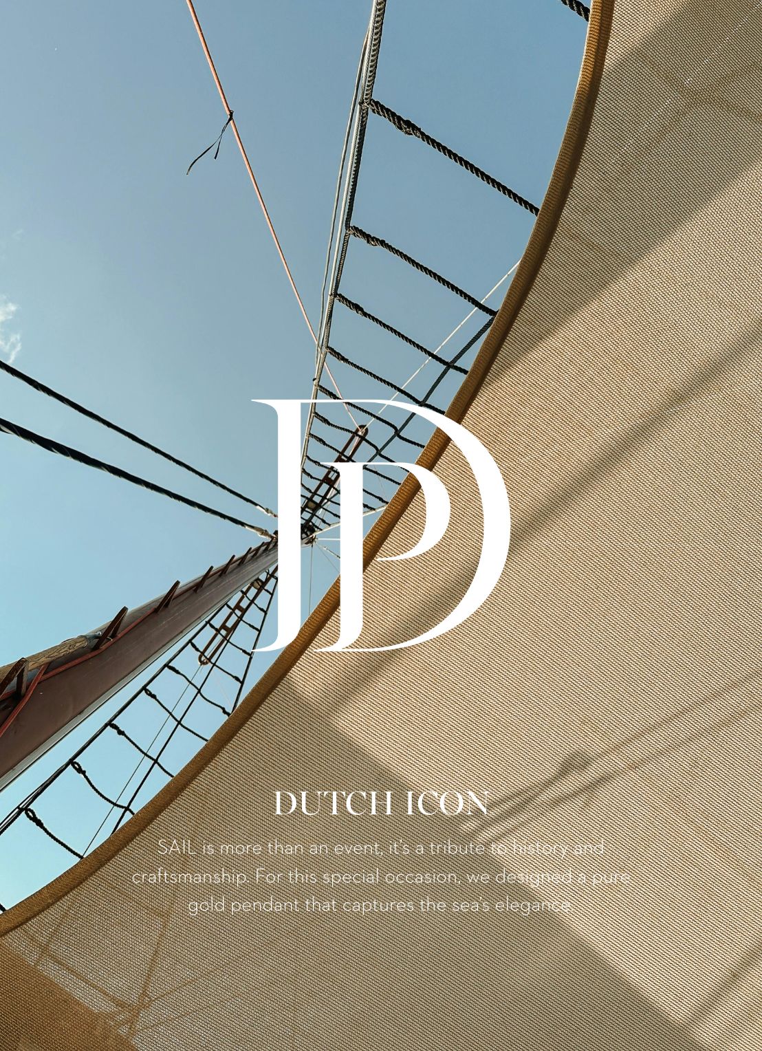 Yellow gold pendant Sailboat, Dutch icons