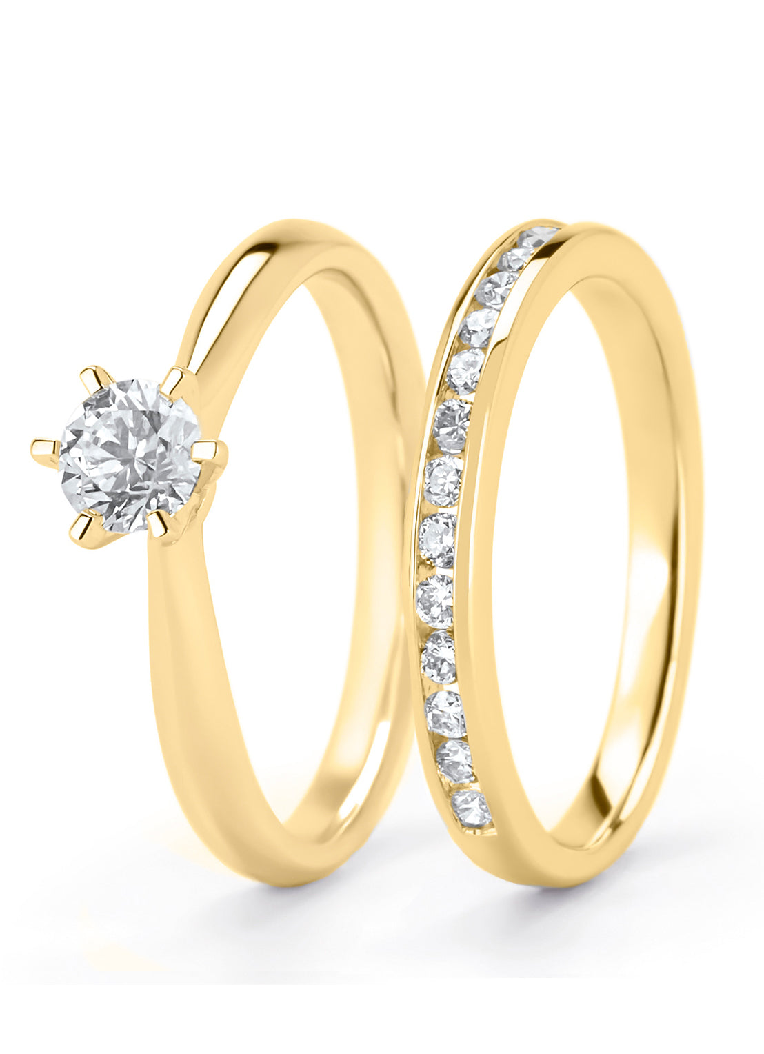 Geelgouden ring, 0.40 ct diamant, Perfect Match