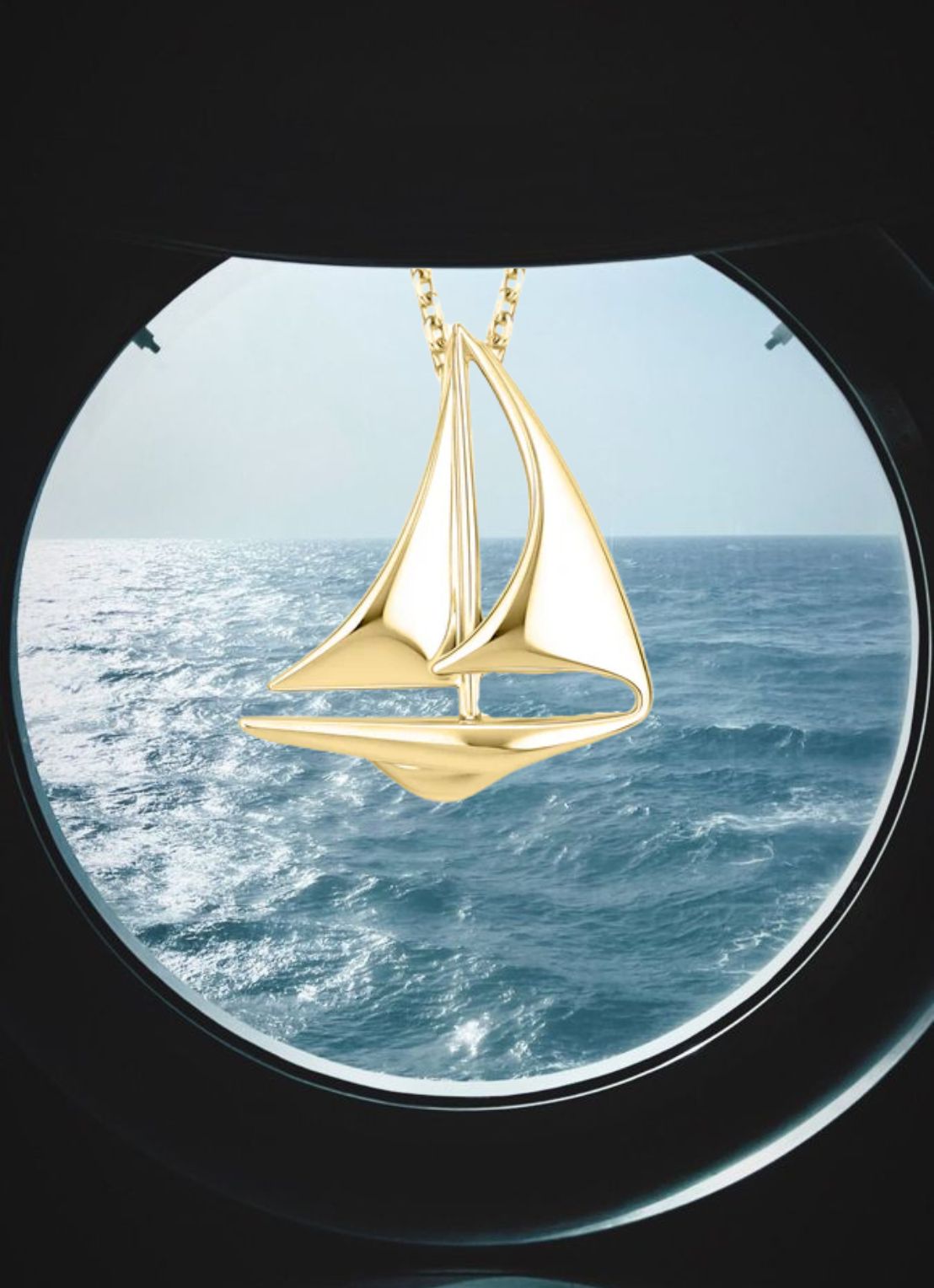 Yellow gold pendant Sailboat, Dutch icons