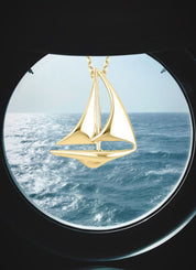 Yellow gold pendant Sailboat, Dutch icons