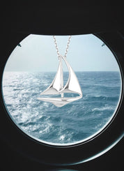 White gold pendant Sailboat, Dutch icons