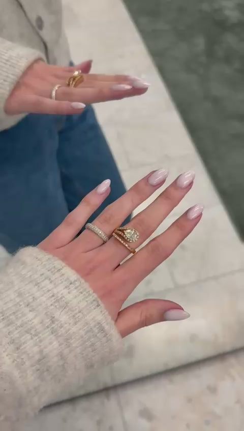 Roségouden ring, 1,64 ct fancy yellow diamant