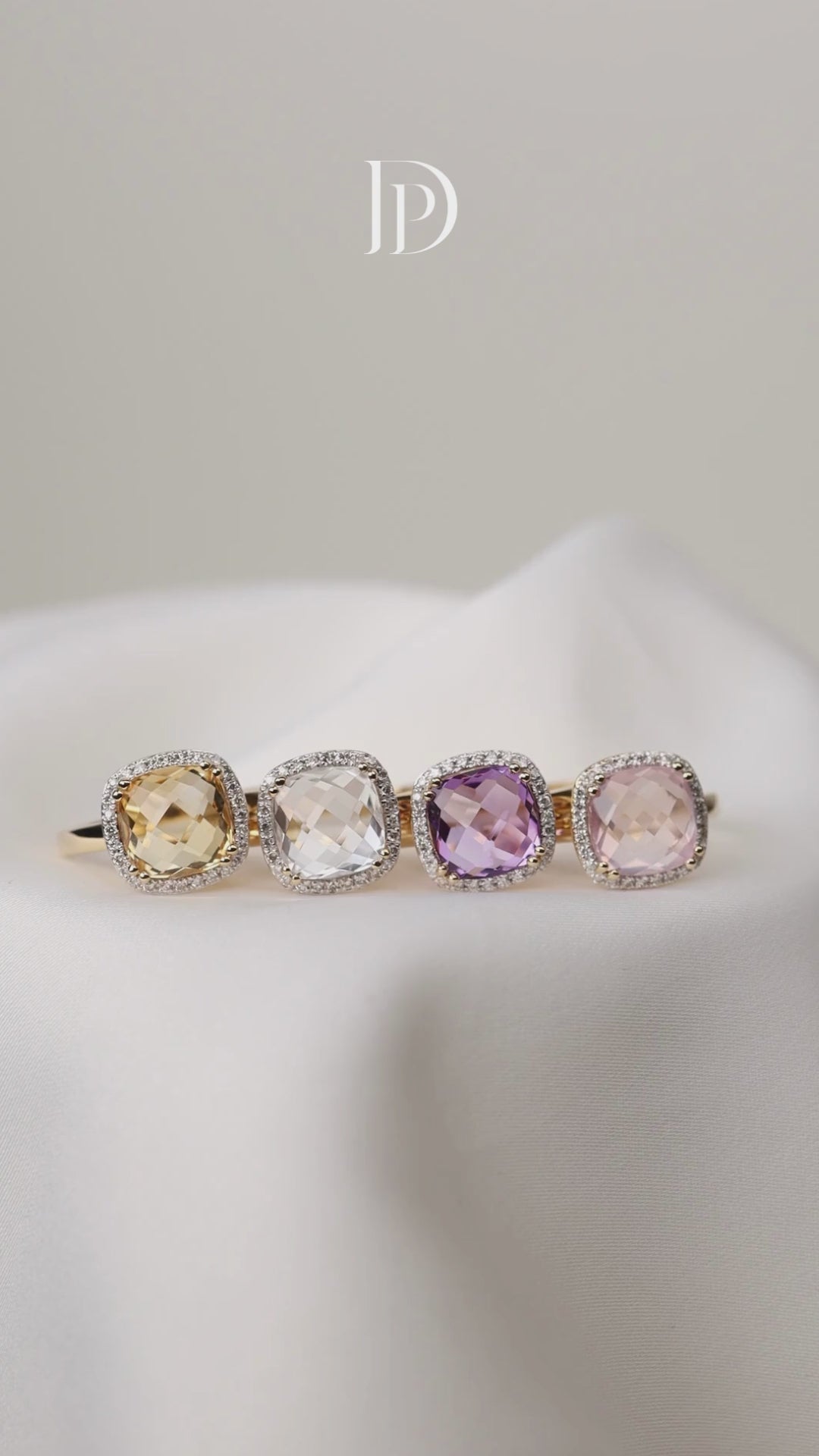 Geelgouden ring, 2.58 ct rozenkwarts, Fiësta