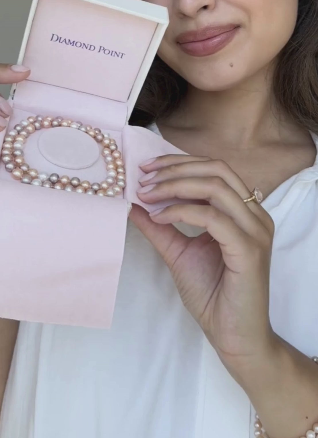 Geelgouden parelketting Rivièra 45 cm