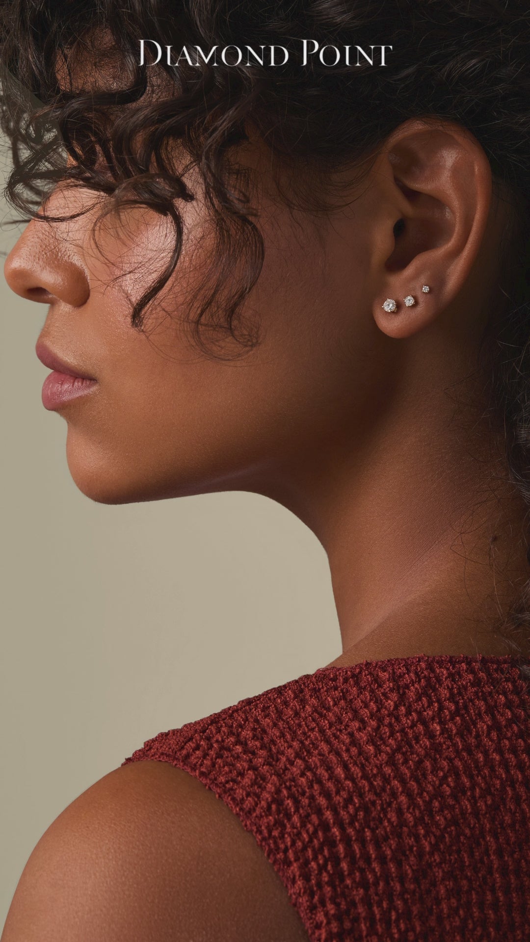 Witgouden solitair oorstekers, 0.16 ct diamant, Groeibriljant