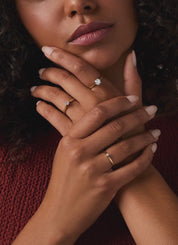 Yellow gold solitary ring, 0.04 ct diamond, Groeibriljant